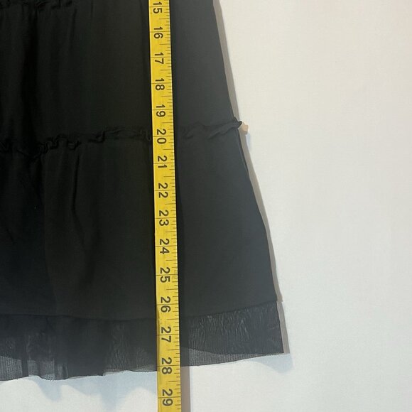 Ann Taylor Loft Petite Large Skirt Black Tiered Witchy Fairygoth Stretch NWT - Picture 4 of 7